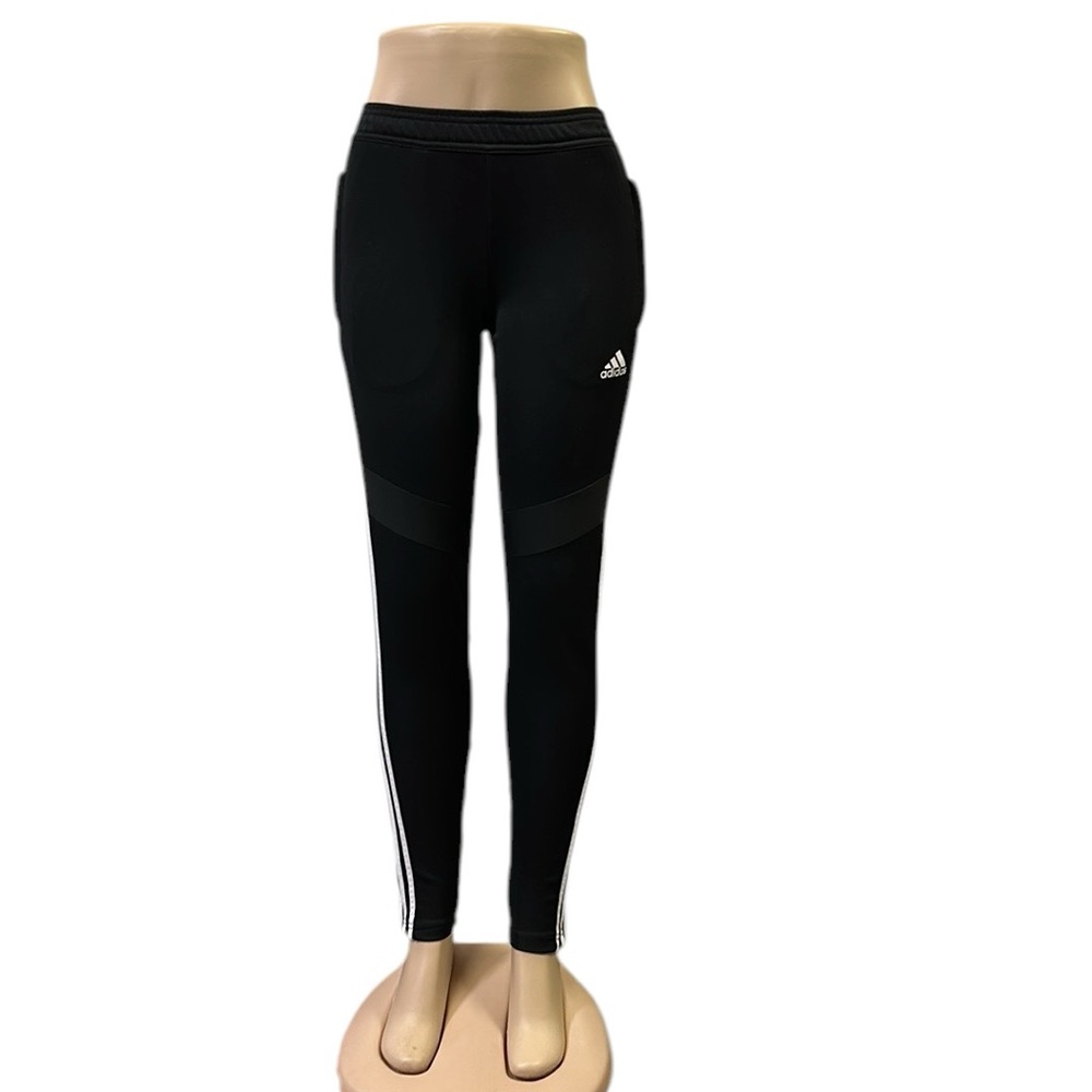 Adidas Climacool Athletic Black White Track Legging Pants Zipper Pocket Ankle XS